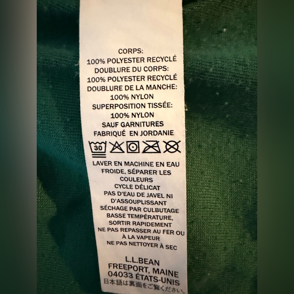 L.L. Bean Teal Green Sherpa Fleece Jacket - Picture 9 of 10